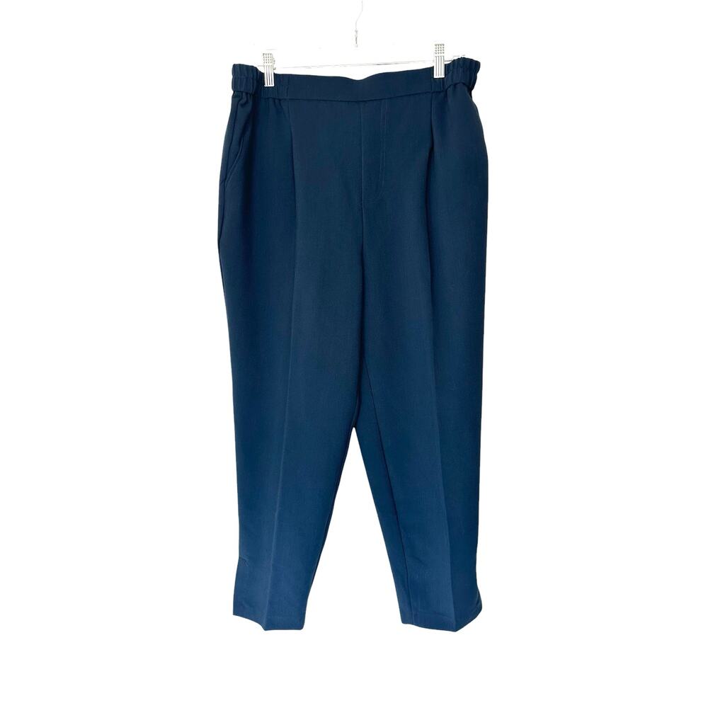 Anthropologie Blue Pull on Stretch Copley Straight Leg Trouser Pant Size Large